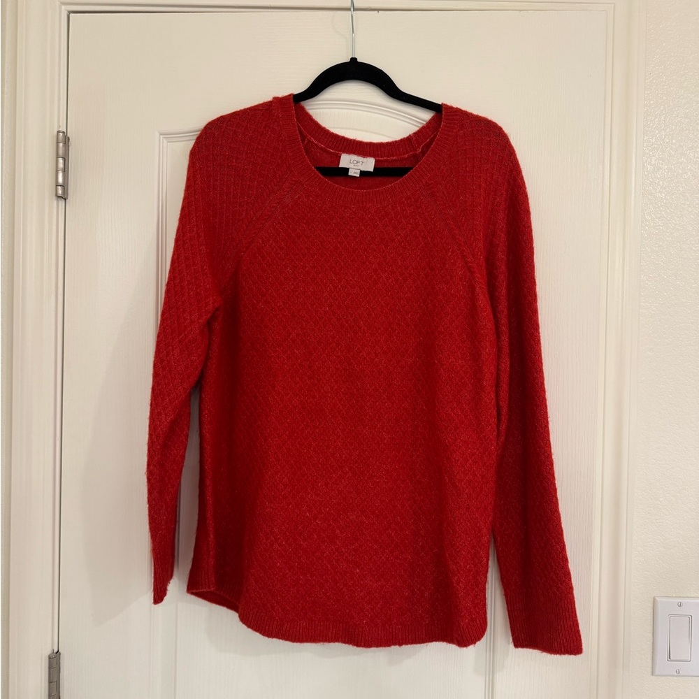 LOFT Vibrant Red Knit Sweater